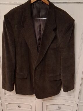 Stuart Hughes Men's Brown Corduroy Sport Coat Blazer